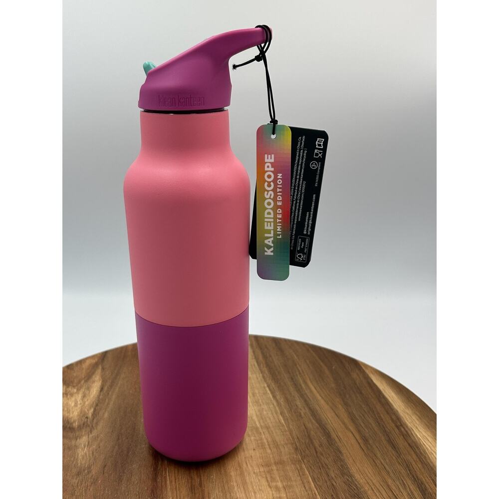 Klean Kanteen Rise Classic Water Bottle 16oz Ltd Edition Kaleidoscope Pink Straw - Picture 3 of 10